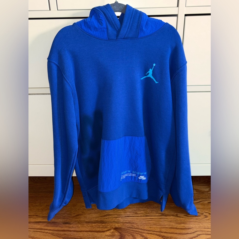 New Nike Jordan Boy's Royal Blue Pullover Hoodie L